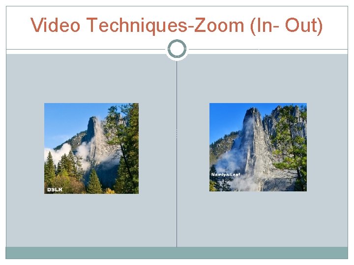 Video Techniques-Zoom (In- Out) 