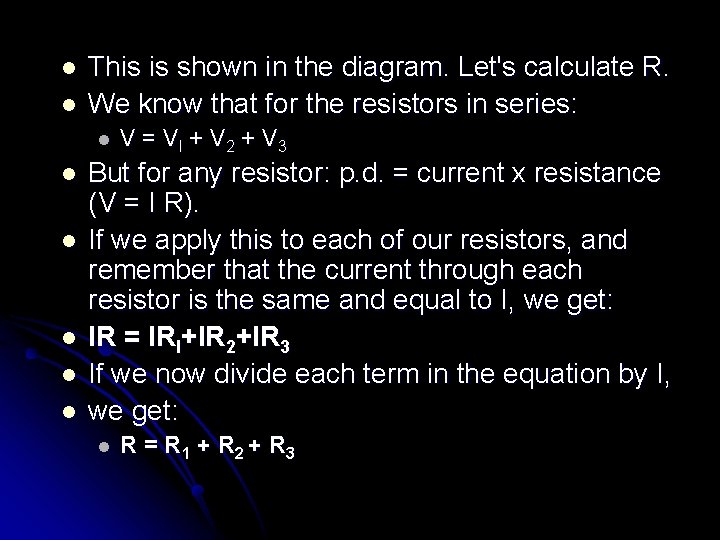 l l This is shown in the diagram. Let's calculate R. We know that