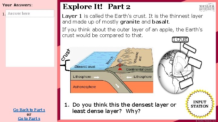 Your Answers: 1. Answer here Explore It! Part 2 Layer 1 is called the