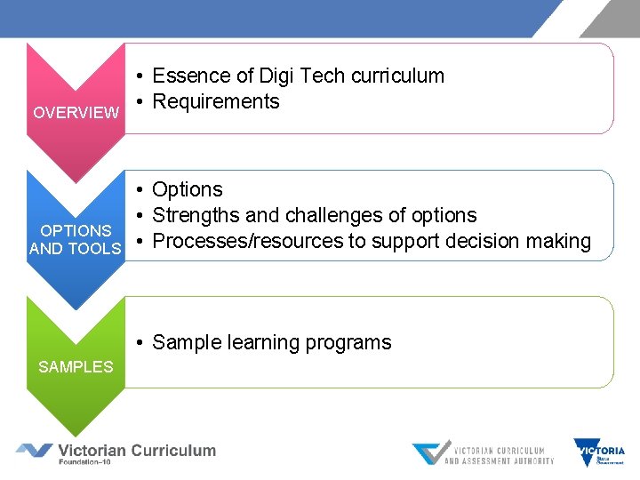 OVERVIEW OPTIONS AND TOOLS • Essence of Digi Tech curriculum • Requirements • Options