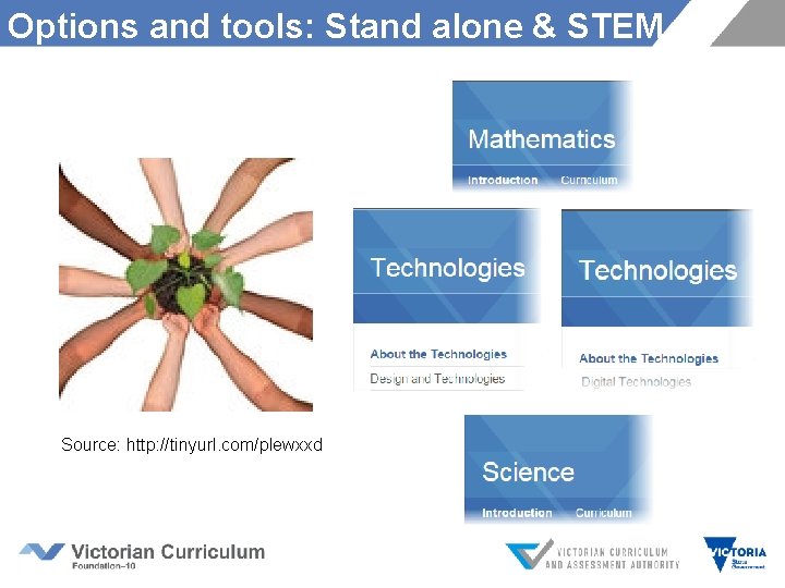 Options and tools: Stand alone & STEM Source: http: //tinyurl. com/plewxxd 
