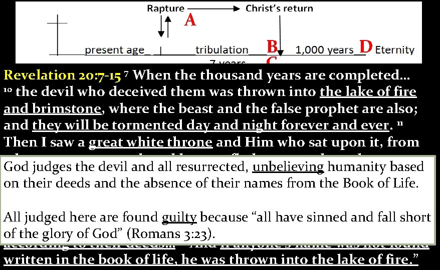 Prophesy and the. AComings of Jesus B C D Revelation 20: 7 -15 7