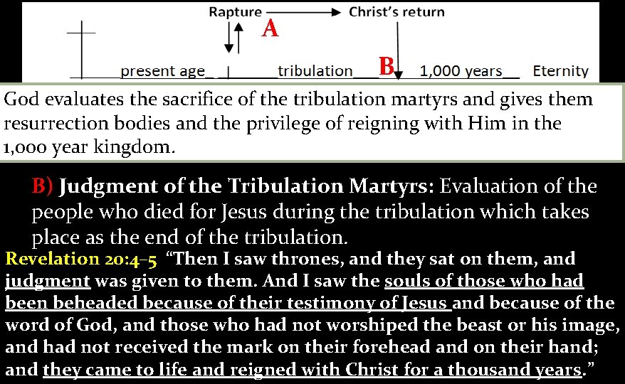 Prophesy and the. AComings of Jesus B God evaluates the sacrifice of the tribulation