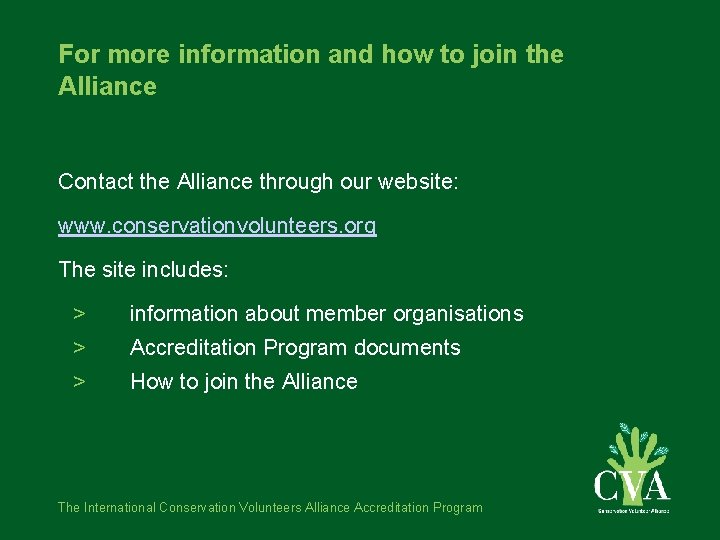 For more information and how to join the Alliance Contact the Alliance through our