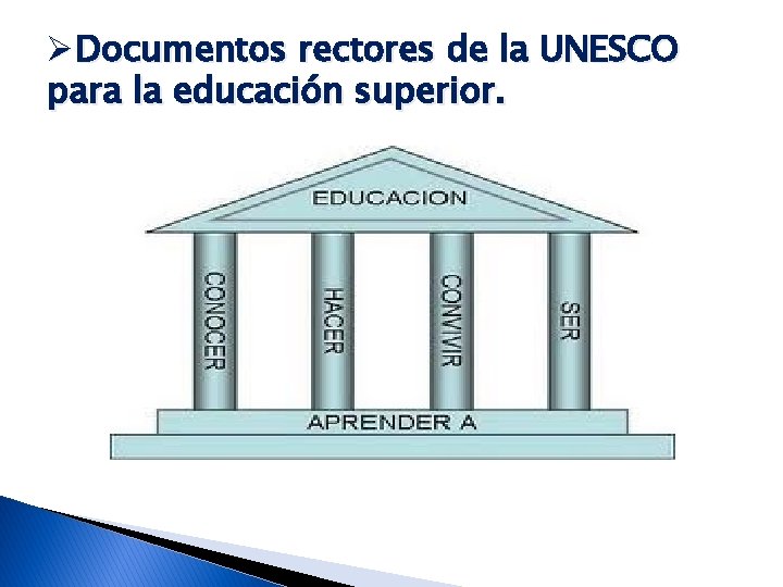 ØDocumentos rectores de la UNESCO para la educación superior. 