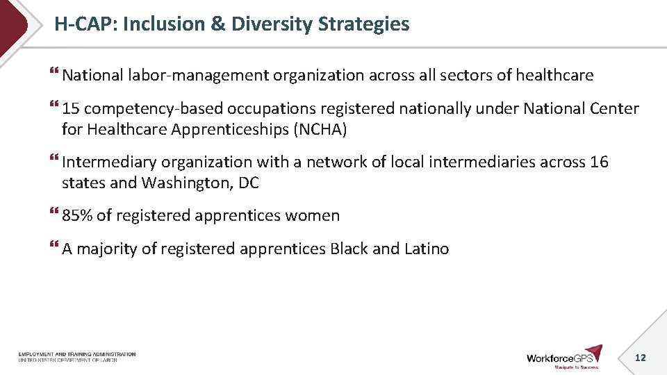 H-CAP: Inclusion & Diversity Strategies National labor-management organization across all sectors of healthcare 15