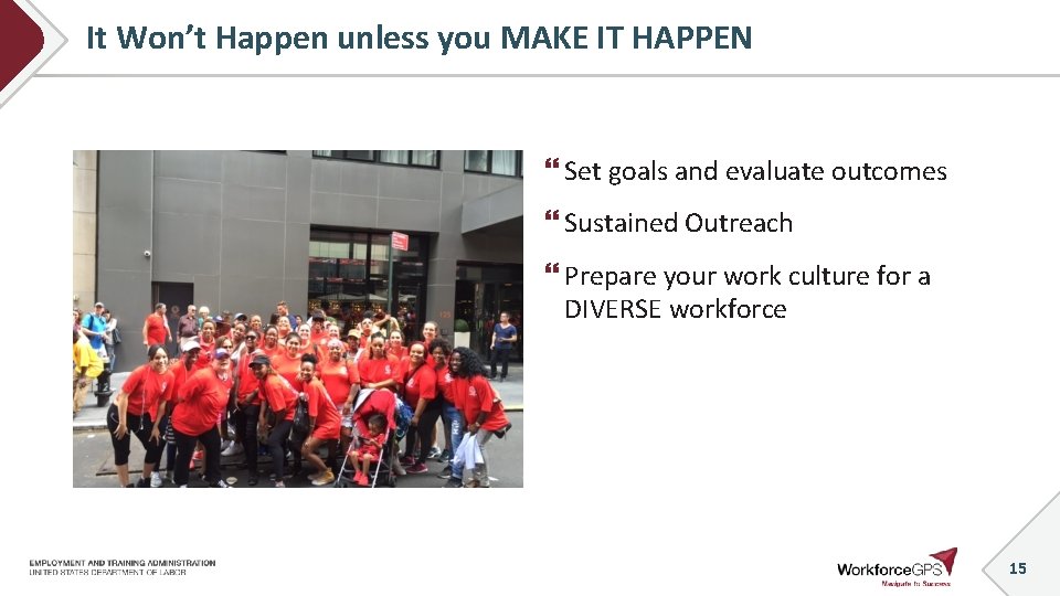 It Won’t Happen unless you MAKE IT HAPPEN Set goals and evaluate outcomes Sustained