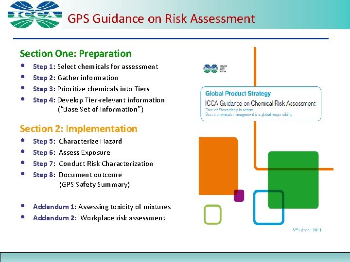 GPS Guidance on Risk Assessment Section One: Preparation • Step 1: Select chemicals for