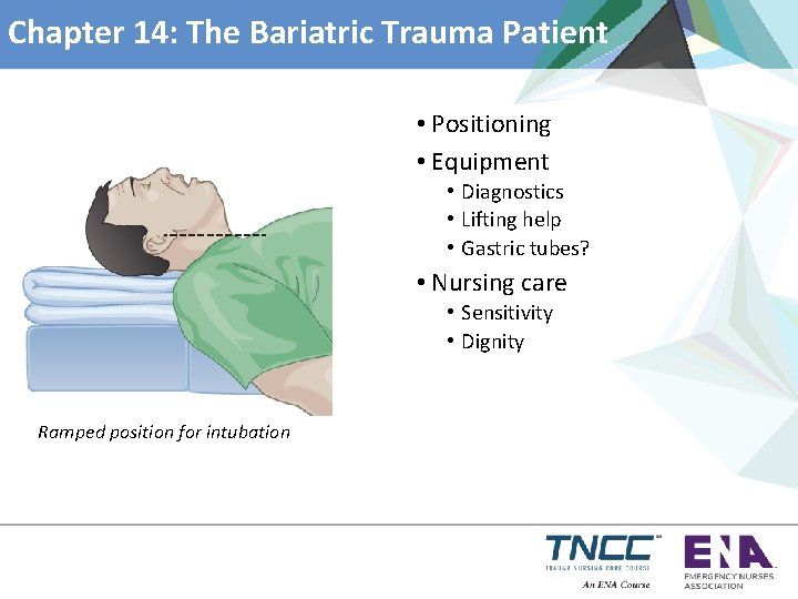 Chapter 14: The Bariatric Trauma Patient • Positioning • Equipment • Diagnostics • Lifting