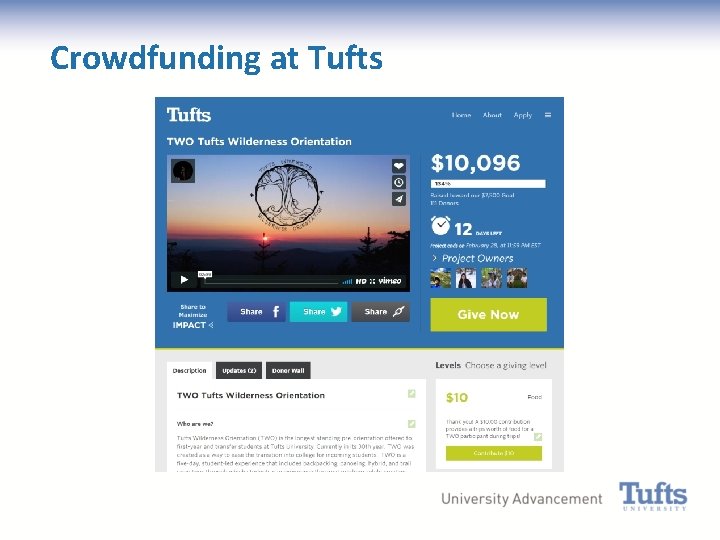 Crowdfunding at Tufts 