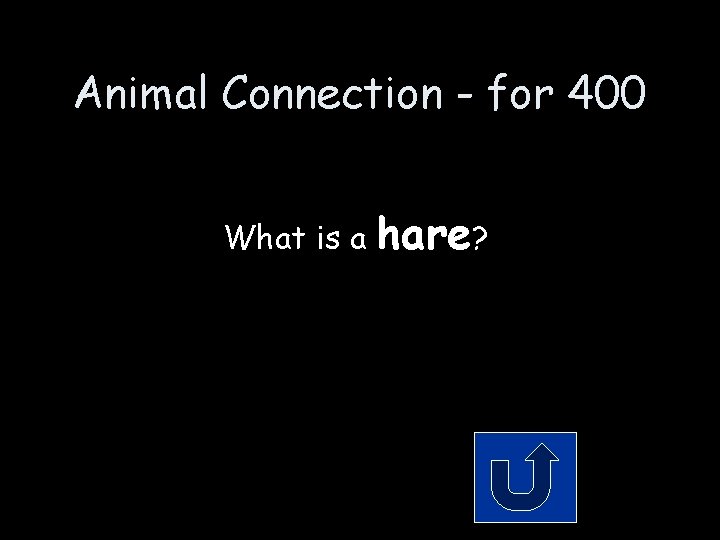 Animal Connection - for 400 What is a hare? Animal Connection - for 400 What is a hare?