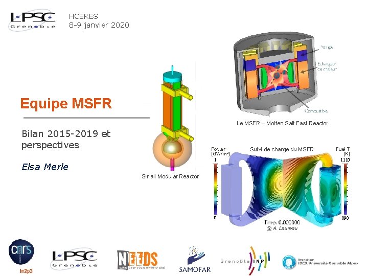 HCERES 8 -9 janvier 2020 Equipe MSFR Le MSFR – Molten Salt Fast Reactor