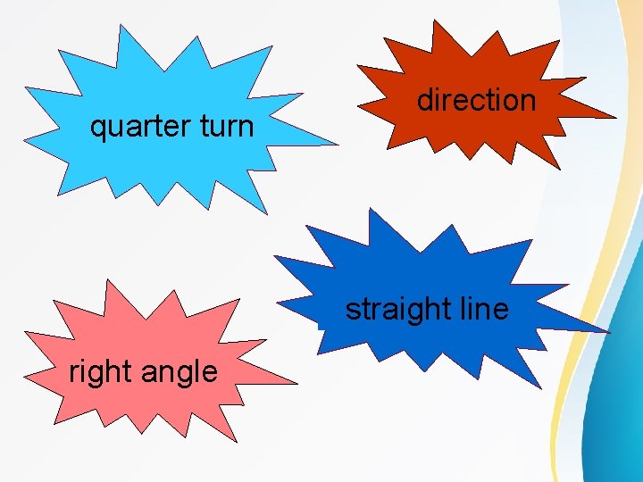 quarter turn direction straight line right angle 