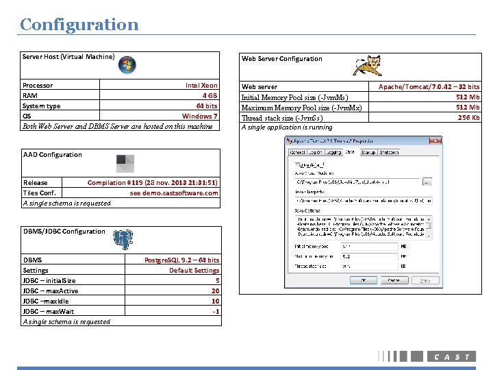 Configuration Server Host (Virtual Machine) Web Server Configuration Processor Intel Xeon RAM 4 GB