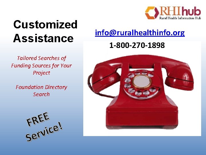 Customized Assistance Tailored Searches of Funding Sources for Your Project Foundation Directory Search E