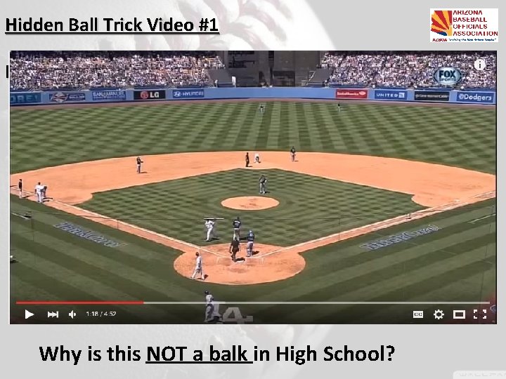 Hidden Ball Trick Video #1 Is this a balk? Insert Hidden Ball Trick #1