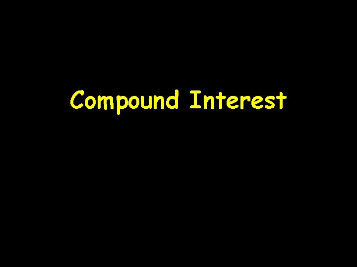 Compound Interest 