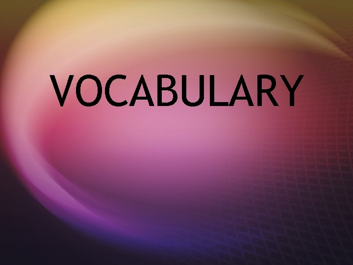 VOCABULARY 