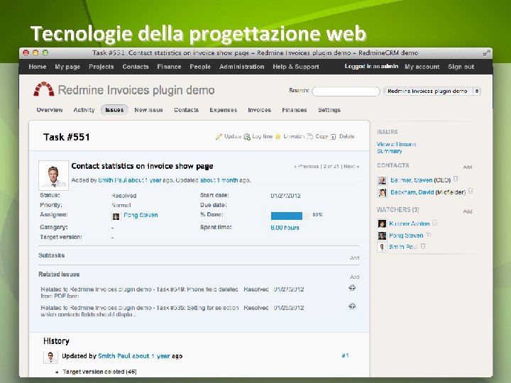 Tecnologie della progettazione web Project Management System (PMS) PROGETTO EUROPAS – MODULO I CULTURA