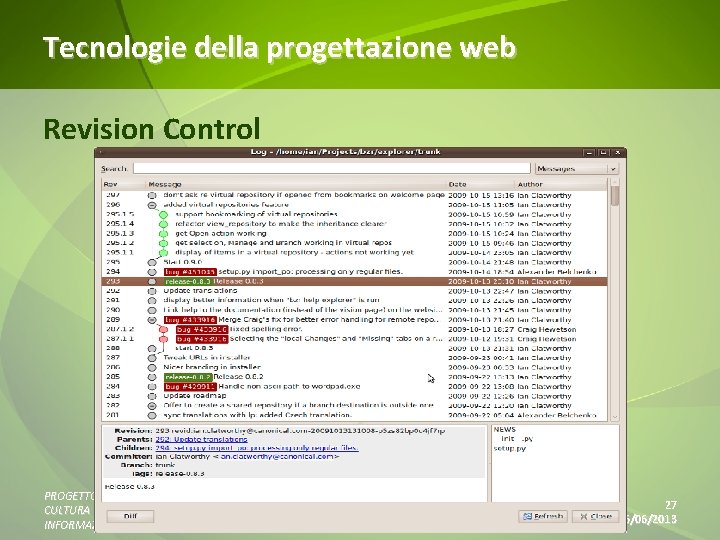 Tecnologie della progettazione web Revision Control PROGETTO EUROPAS – MODULO I CULTURA DIGITALE, UTILIZZO