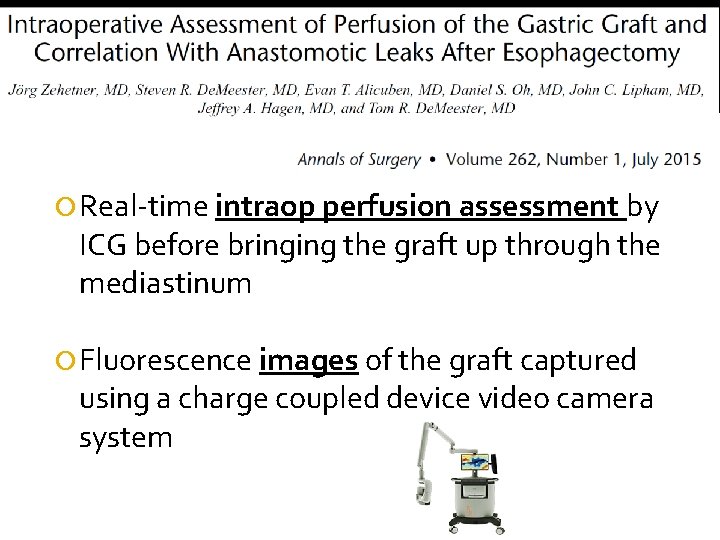  Real-time intraop perfusion assessment by ICG before bringing the graft up through the