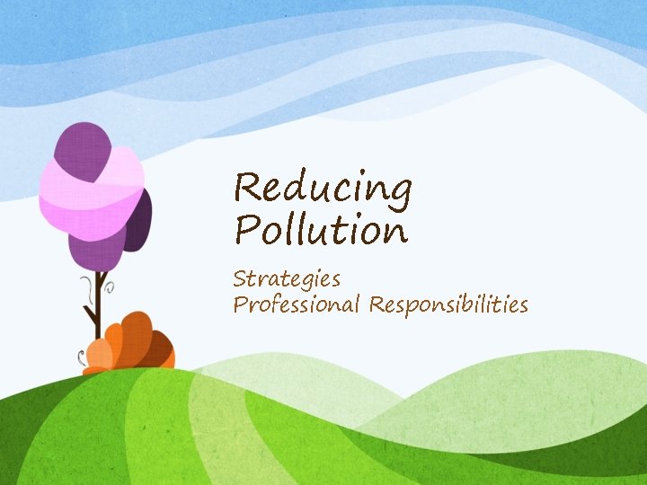 Reducing Pollution Strategies Professional Responsibilities 
