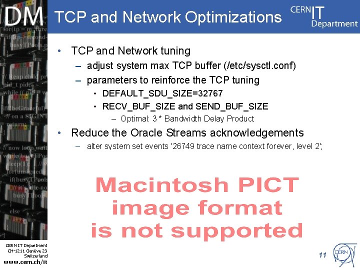 TCP and Network Optimizations • TCP and Network tuning – adjust system max TCP