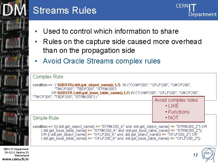 Streams Rules • Used to control which information to share • Rules on the