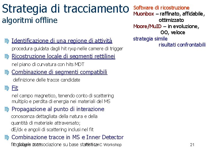 Strategia di tracciamento algoritmi offline Identificazione di una regione di attività procedura guidata dagli