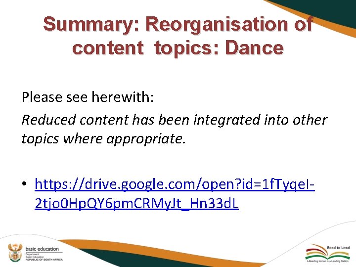 Summary: Reorganisation of content topics: Dance Please see herewith: Reduced content has been integrated