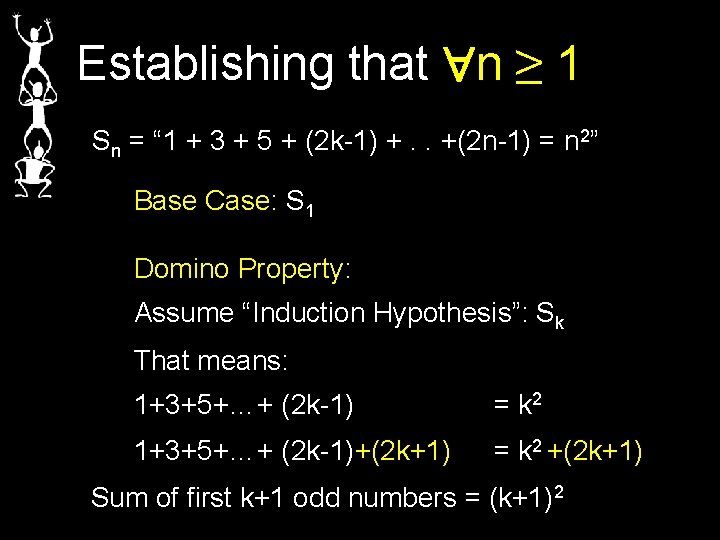 Establishing that n ≥ 1 Sn = “ 1 + 3 + 5 +
