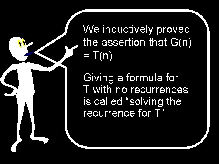 We inductively proved the assertion that G(n) = T(n) Giving a formula for T
