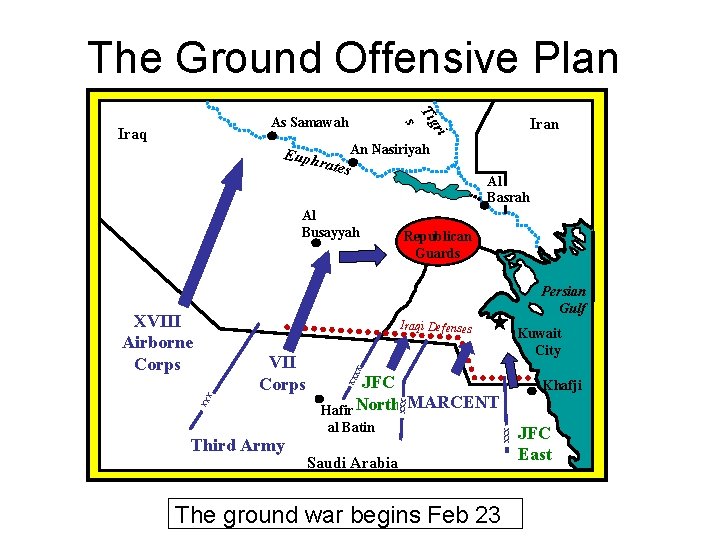 The Ground Offensive Plan Ti Iran gr s As Samawah i Iraq Euph rates