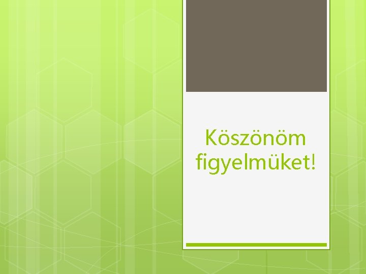 Köszönöm figyelmüket! Köszönöm figyelmüket!