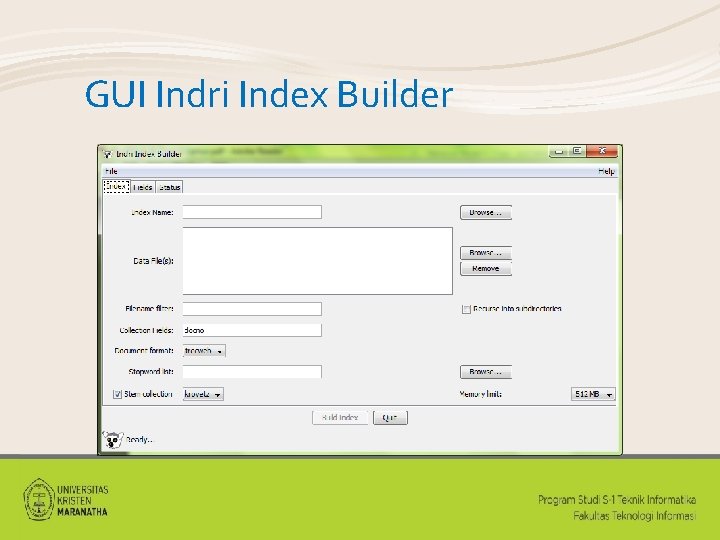 GUI Indri Index Builder 