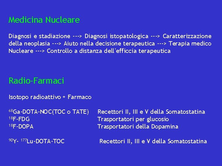 Medicina Nucleare Diagnosi e stadiazione ---> Diagnosi istopatologica ---> Caratterizzazione della neoplasia ---> Aiuto