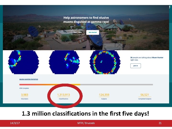 Astronomy ESFRI & Research Infrastructure Cluster ASTERICS - 653477 1. 3 million classifications in