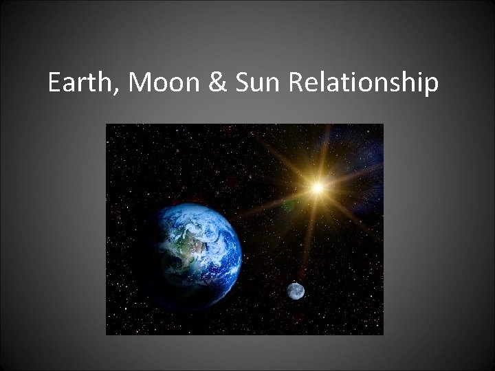 Earth, Moon & Sun Relationship 