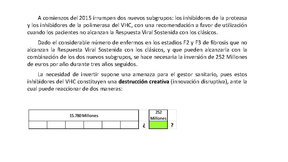 A comienzos del 2015 irrumpen dos nuevos subgrupos: los inhibidores de la proteasa y