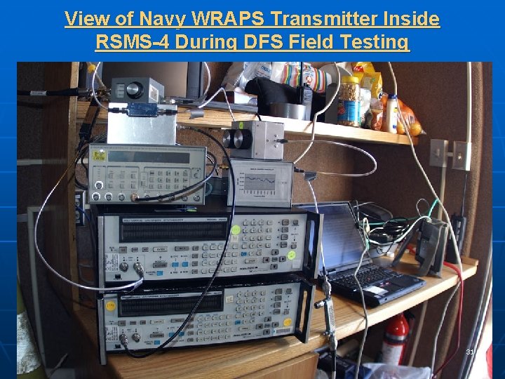 View of Navy WRAPS Transmitter Inside RSMS-4 During DFS Field Testing 31 