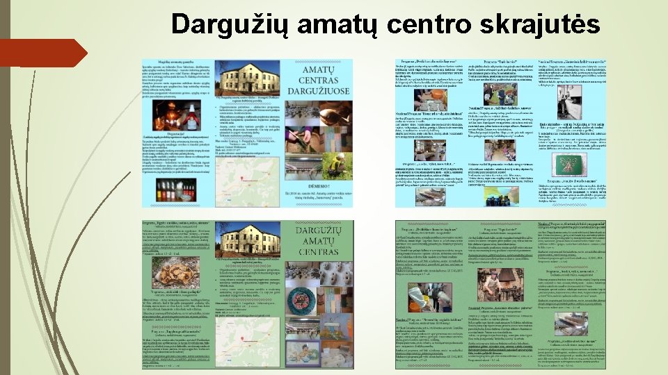 Dargužių amatų centro skrajutės 