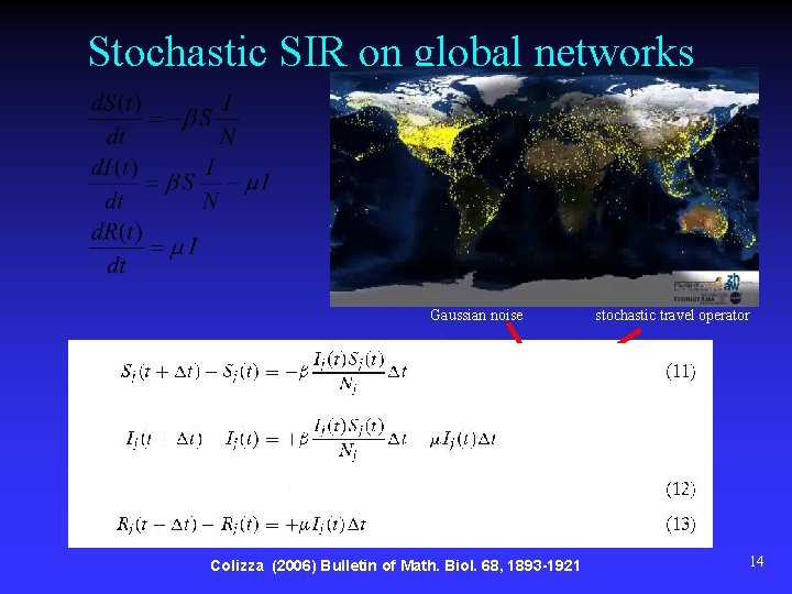 Stochastic SIR on global networks Main modeling features: § SIR model with empirical population