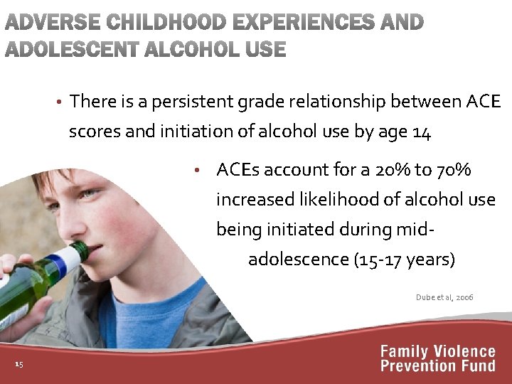  • There is a persistent grade relationship between ACE scores and initiation of