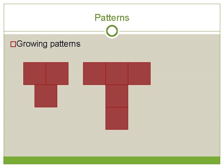 Patterns �Growing patterns 