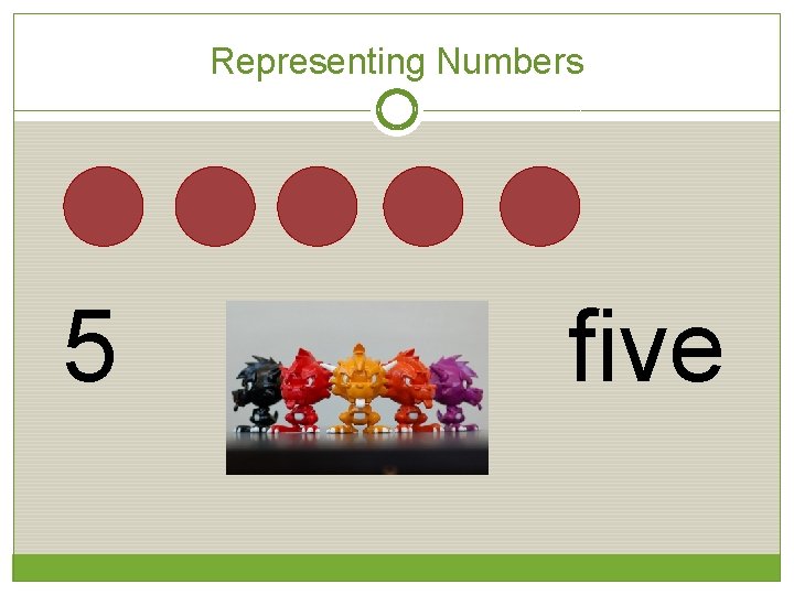 Representing Numbers 5 five 