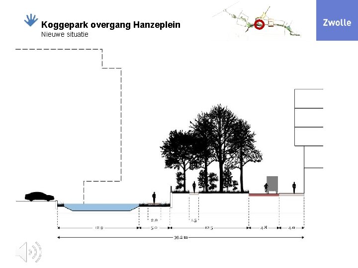 Koggepark overgang Hanzeplein Nieuwe situatie Water 12 -12 -2021 aanpa ssen 13 