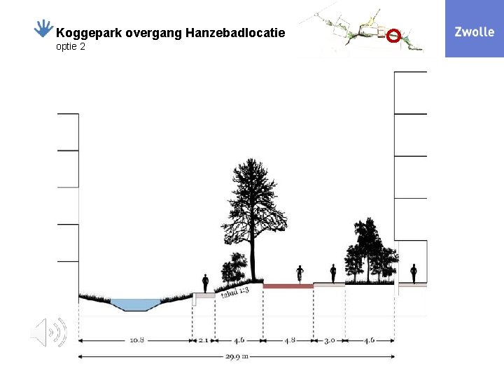 Koggepark overgang Hanzebadlocatie optie 2 12 -12 -2021 22 