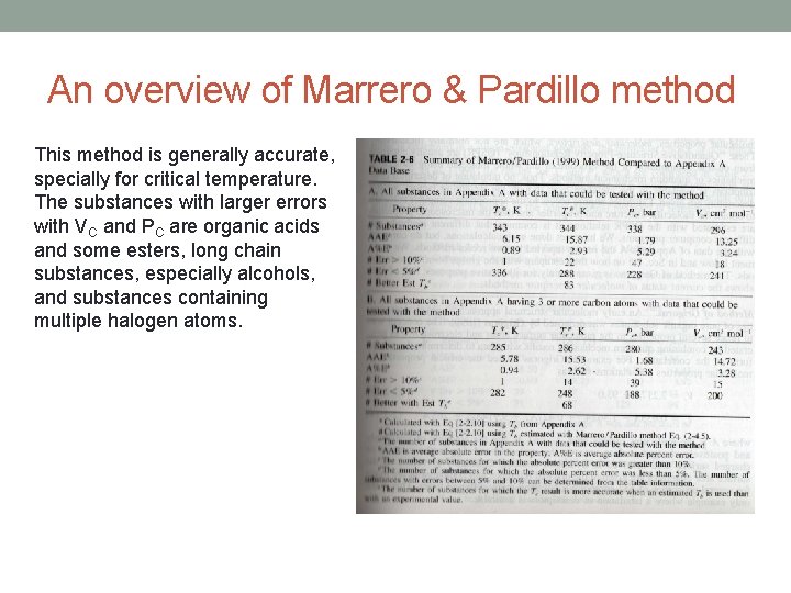 An overview of Marrero & Pardillo method This method is generally accurate, specially for An overview of Marrero & Pardillo method This method is generally accurate, specially for