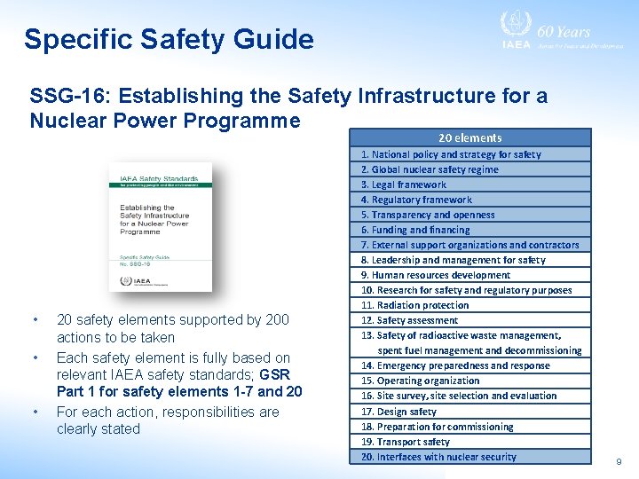 Specific Safety Guide SSG-16: Establishing the Safety Infrastructure for a Nuclear Power Programme 20