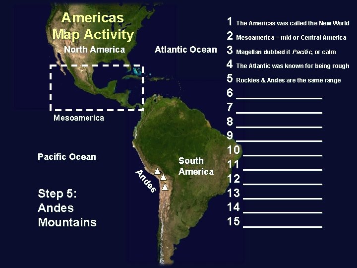 Americas Map Activity North America Atlantic Ocean Mesoamerica Pacific Ocean s de An Step